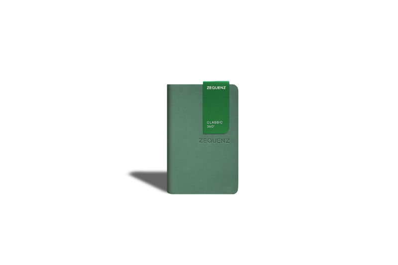 Ref. LMG360TCJA7JDR, Carnet A7 Zequenz classic 360° ligné jade, Vert, marque ZEQUENZ