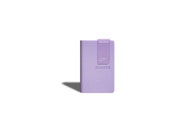 Ref. LMG360TCJA7LDR, Carnet A7 Zequenz classic 360° ligné lavande, Violet, marque ZEQUENZ