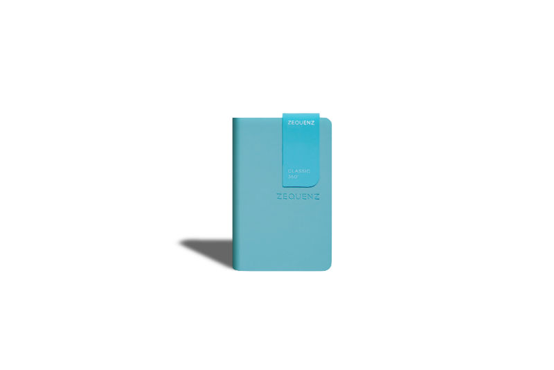 Ref. LMG360TCJA7TQR, Carnet A7 Zequenz classic 360° ligné turquoise, Bleu, marque ZEQUENZ
