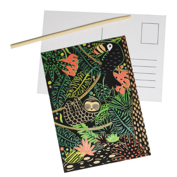 Ref. LOOL619919, Pack de 10 cartes postales à gratter - animaux, Assorties, marque LOOLIPO