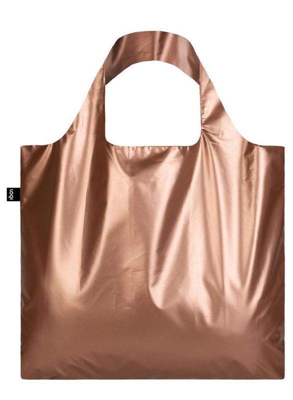 Image de  Sac de courses pliable métallisé or rose 