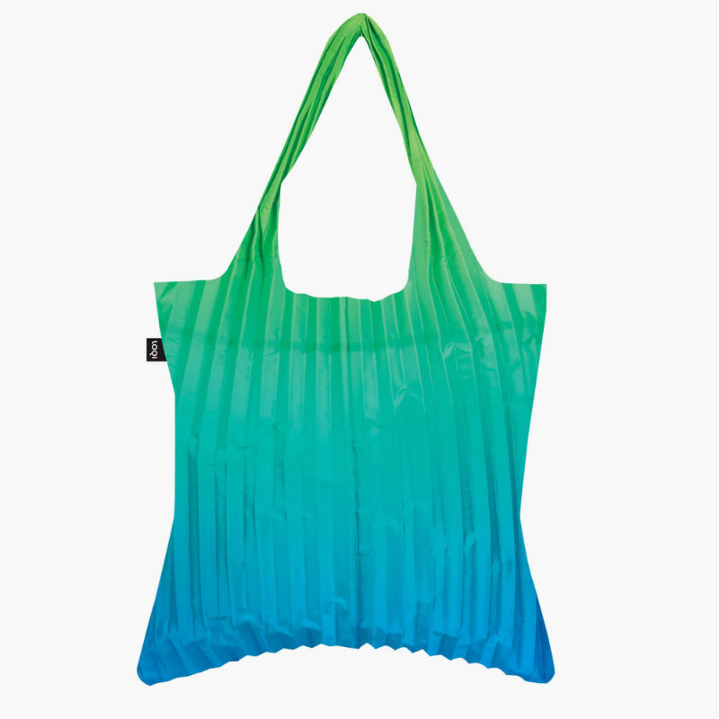 Image de  Sac de courses pliable plissé arc-en-ciel vert 