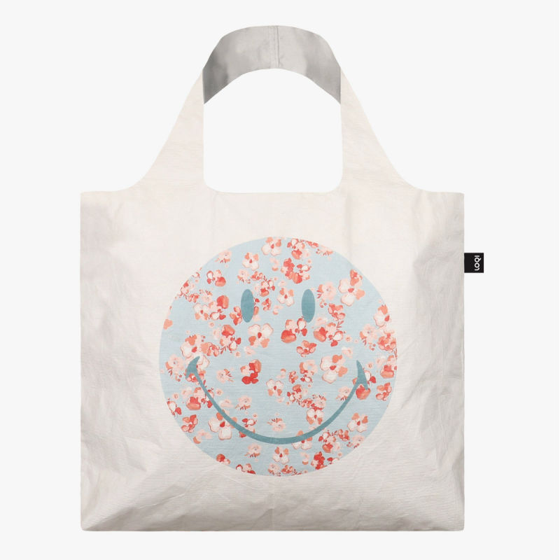 Image de  Sac de courses pliable smiley fleurs 