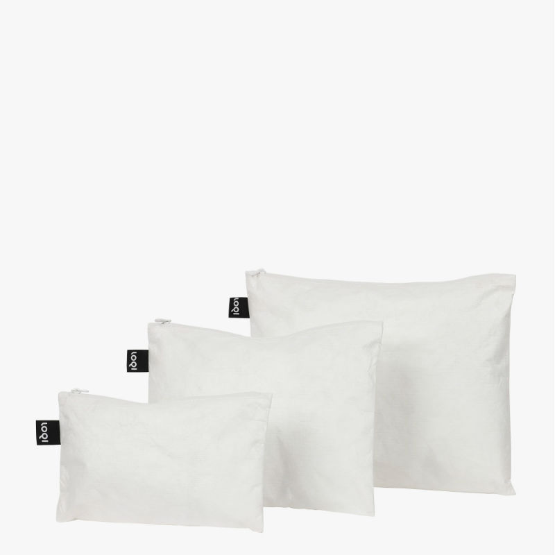 Image de  Lot 3 pochettes zip tyvek blanc 
