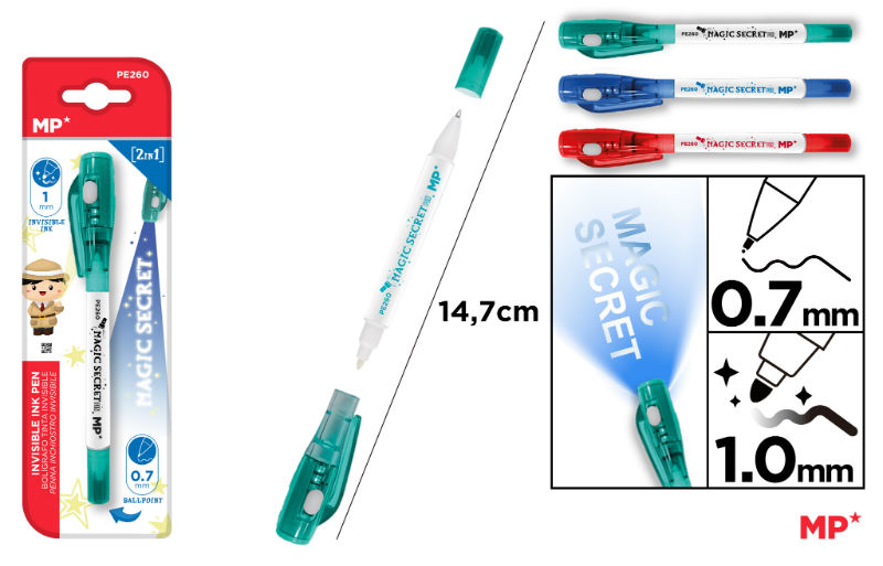 Image de  Stylo à encre invisible magic secret 2 en 1 