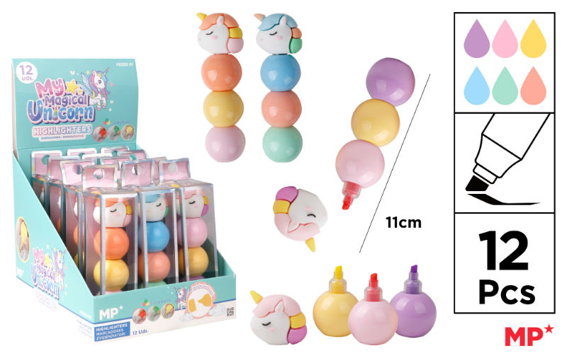 Image de  Surligneur 3 couleurs licorne 