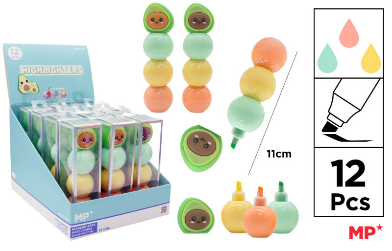 Image de  Surligneur 3 couleurs avocat 