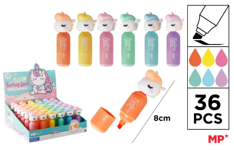 Ref. MALPE55401, Mini surligneur pastel licorne, Assorties, marque MP