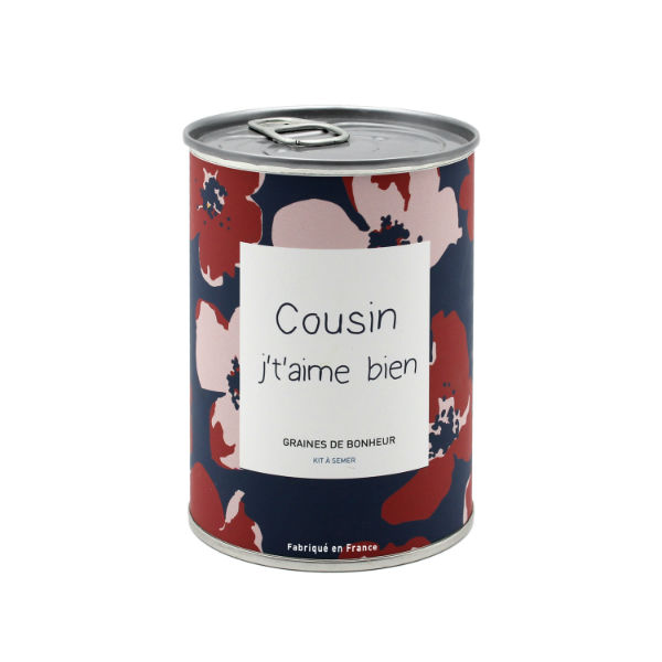Ref. MAUNFAMCOUSIN, Kit à semer cousin j't'aime bien, marque MAUVAISES GRAINES