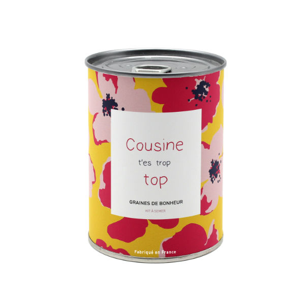 Ref. MAUNFAMCOUSINE, Kit à semer Cousine t'es top, marque MAUVAISES GRAINES