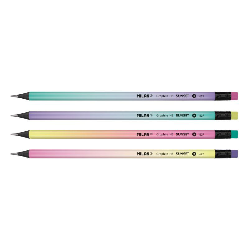 Ref. MIL071622724D, Crayon graphite HB Sunset  - Coloris Aléatoires, Assorties, marque MILAN