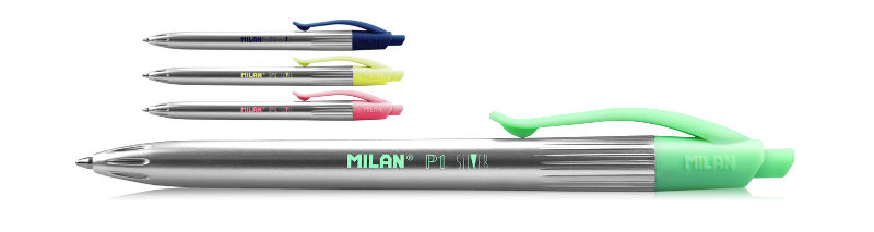 Ref. MIL1765779120D, STYLO BILLE P1 SILVER 1MM BLEU, Assorties, marque Milan
