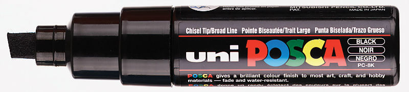 Ref. MITPC8KN, Marqueur Posca pointe large noir, Noir, marque POSCA
