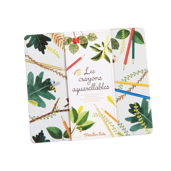 Image de  Moulin Roty - Boîte 24 crayons aquarellables - Le Botaniste - Le jardin du Moulin 
