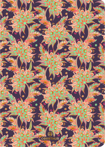 Ref. OBE452308, Carnet souple Salto Baroque A6 ligné/5x5, Assorties, marque OBERTHUR