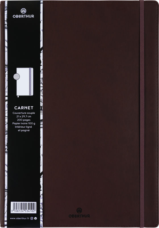 Image de  Carnet souple Carmen brun A4 ligné 
