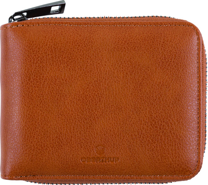 Ref. OBE699211, Portefeuille zippe Détroit camel, Marron, marque OBERTHUR