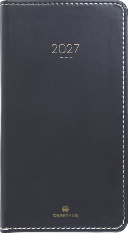 Ref. OBE844464, OBERTHUR - Semainier poche 16 Eton noir, Noir, marque OBERTHUR