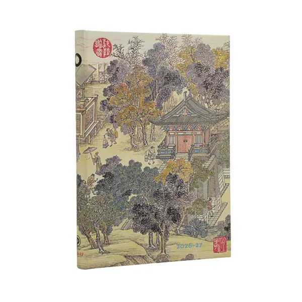 Ref. PAP20258, Agenda Midi Âge d'or de la prospérité - 1 semaine / 2 pages - Horizontale - 2026 - 2027, marque PAPERBLANKS