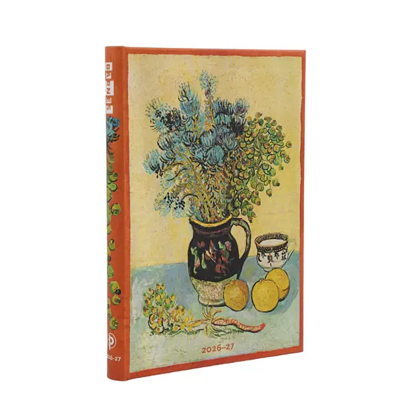 Ref. PAP20296, Agenda Midi Nature morte de Van Gogh - 1 semaine / 2 pages - Horizontale - 2026 - 2027, marque PAPERBLANKS