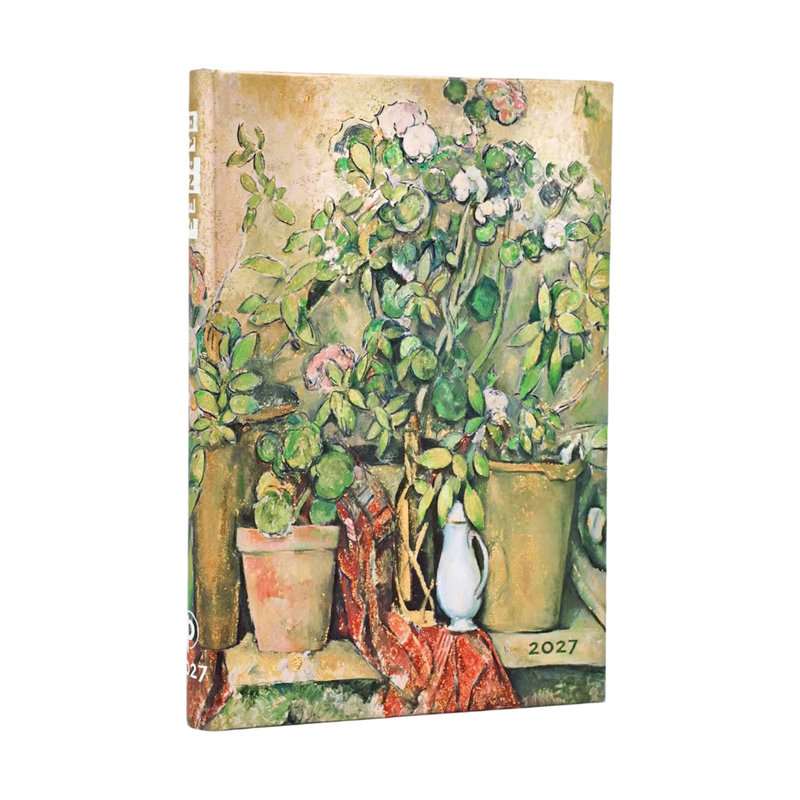 Ref. PAP20500, Agenda les pots en terre cuite et les fleurs de cézanne - Mini - Verticale - 1 semaine sur 2 pages - 2027, marque PAPERBLANKS