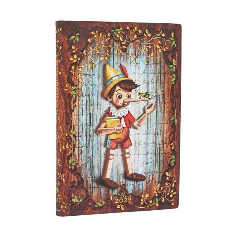 Ref. PAP21170, Agenda souple Pinocchio - Mini - Horizontale - 1 semaine sur 2 pages - 2027, marque PAPERBLANKS