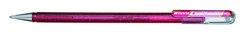 Ref. PENK110DPX, Stylo roller gel Dual Metallic rose/rose, Rose, marque PENTEL