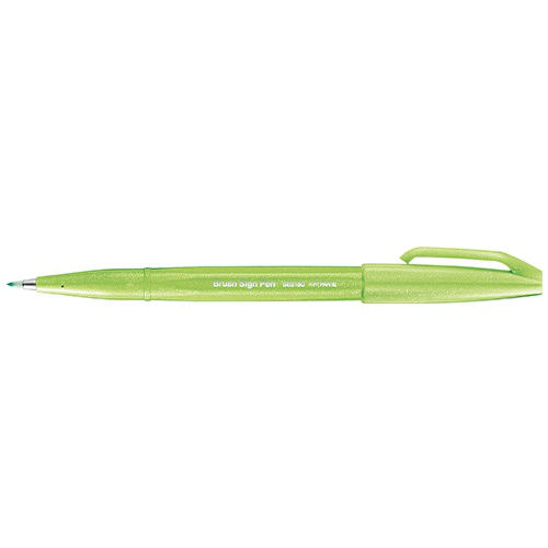 Ref. PENSES15CKX, Feutre pinceau japonais vert pastel, Vert, marque PENTEL