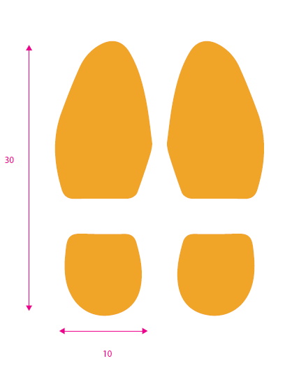 Image de  Jeu de 2 empreintes de pas jaune stickers sol  