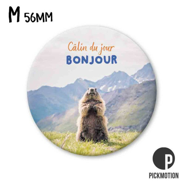 Ref. PICMM1388FR, Magnet diam 56mm cÂlin du jour bonjour groundhog