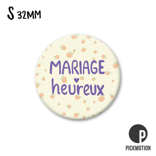 Ref. PICMSQ0468FR, Magnet diam 32mm mariage heureux