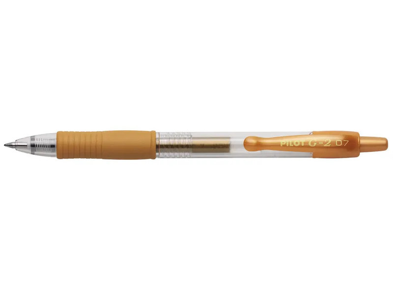 Ref. PIL61736, PILOT - Stylo bille rétractable Pilot G2 or, Or/Argent, marque PILOT