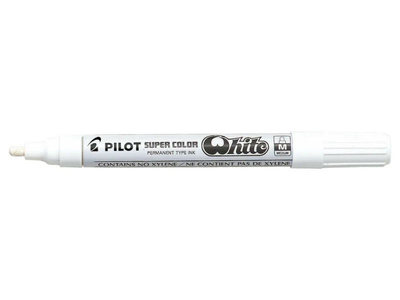 Ref. PIL88032, PILOT - Marqueur Super Color pointe moyenne blanc, Blanc, marque PILOT