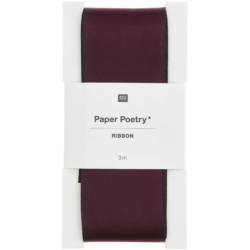 Ref. RIC400311, Ruban satin 38mm x 3m raisin, Violet, marque RICO DESIGN