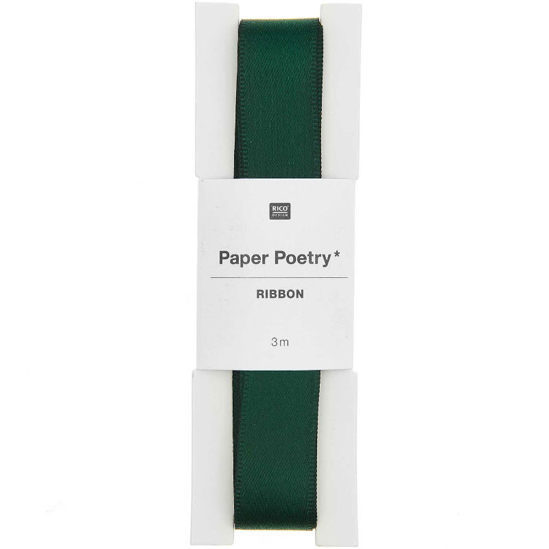 Ref. RIC400316, Ruban satin 16mm x 3m vert sapin, Vert, marque RICO DESIGN
