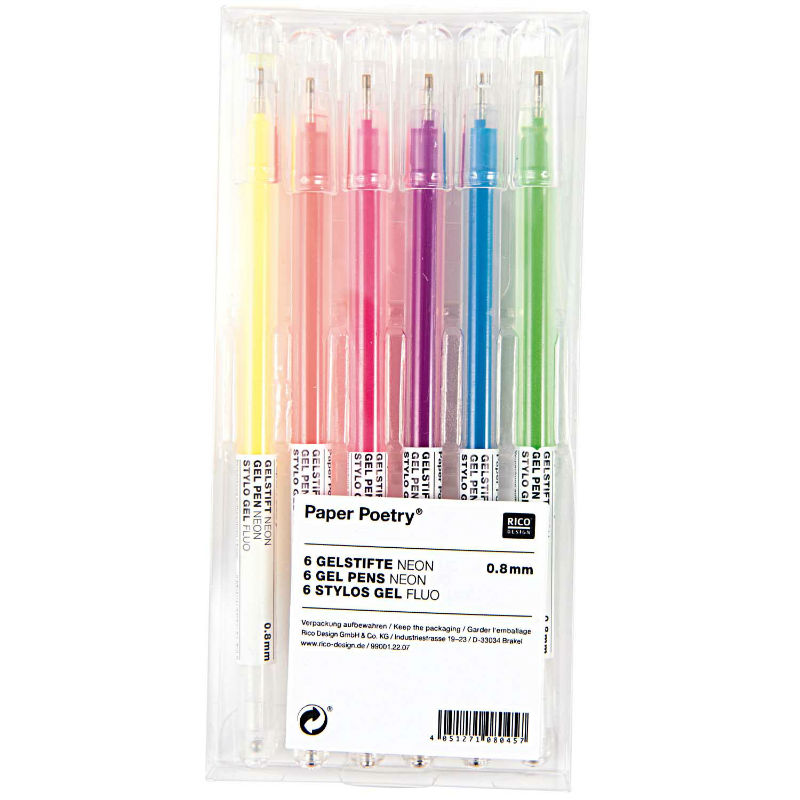 Image de  Paquet 6 stylos gel fluo 0,8mm 
