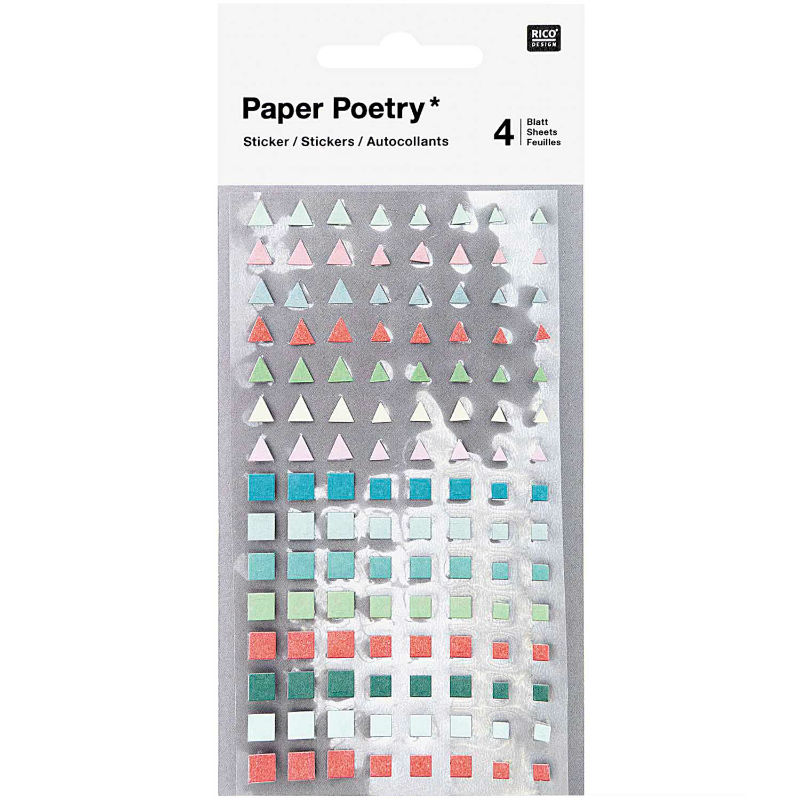 Ref. RIC990017610, Stickers triangles-carrés bullet journal, Assorties, marque RICO DESIGN