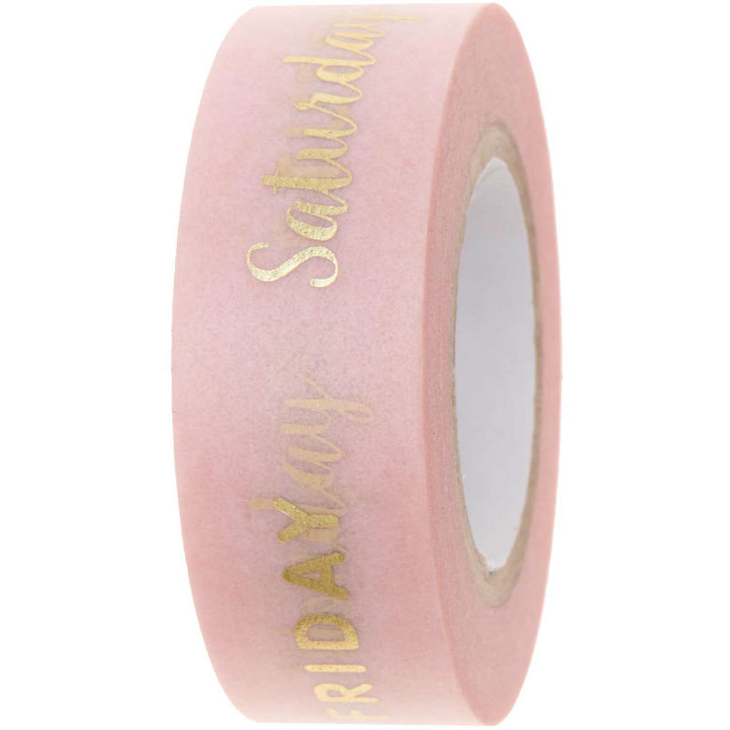 Ref. RIC990017620, Masking tape jours de semaine bullet journal, Rose, marque RICO DESIGN