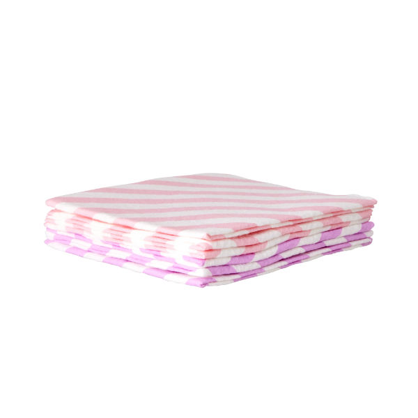Ref. RICCLOTHSTRIP, Set 6 torchons en bambou rose, marque RICE