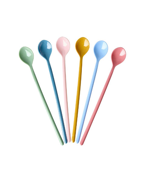 Image de  Set 6 longues cuillères à café multicolore 