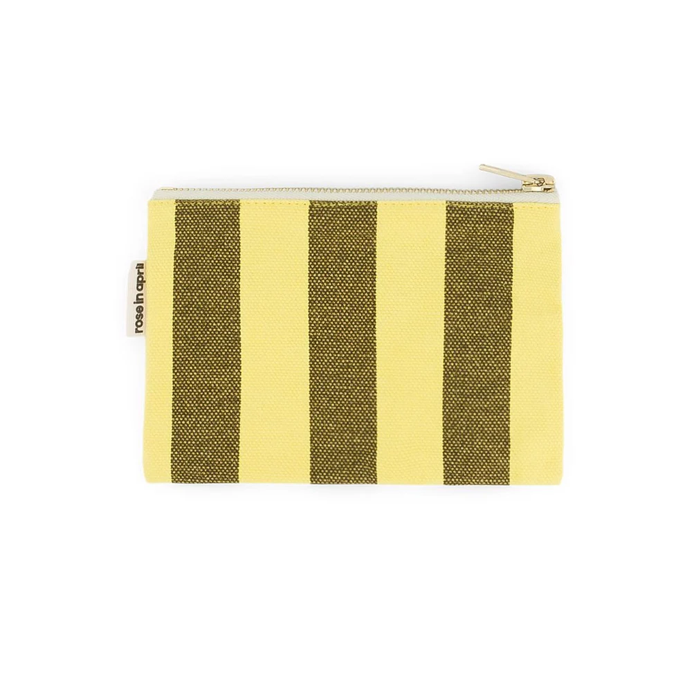 Ref. ROSART000001818, Rose In April - Porte-monnaie Marie Rayure citron / olive, Assorties, marque ROSE IN APRIL