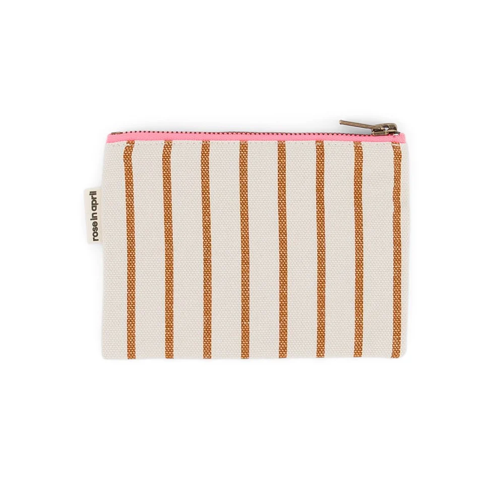 Ref. ROSART000001847, Rose In April - Porte-monnaie Marie Rayure Tennis pecan / greige, Assorties, marque ROSE IN APRIL