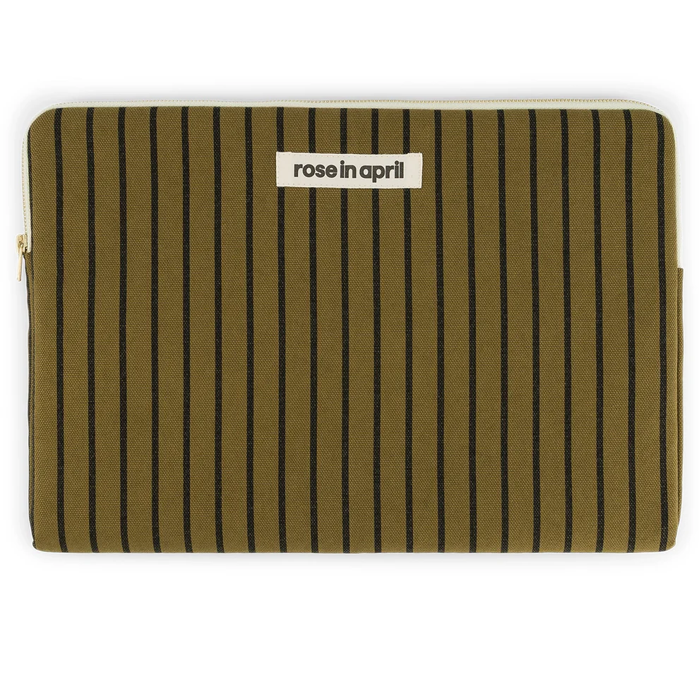 Ref. ROSART000001892, Rose In April - Pochette Ordinateur Maya 15 Rayures Tennis olive, Vert, marque ROSE IN APRIL