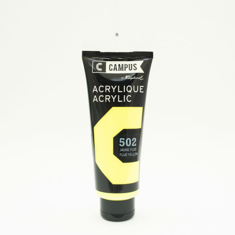 Image de  Tube 100 ml acrylique jaune fluo 