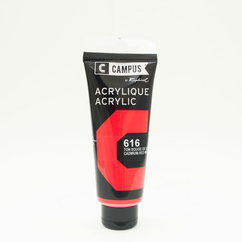 Image de  Tube 100 ml acrylique ton rouge de cadmium 