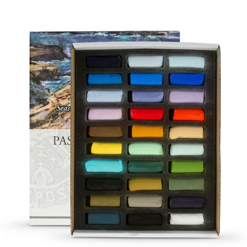 Image de  Boite 30 demi pastels ecu paysages de bord de mer 
