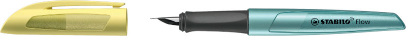 Image de  Stylo plume Stabilo Flow Cosmetic jaune/bleu 