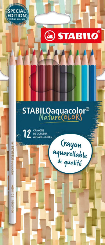 Image de  Étui 12 crayons de couleur Aquacolor Nature 