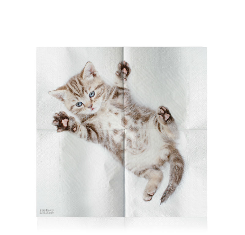 Ref. SUCSKNAPKINCAT1, Paquet 24 serviettes en papier chat, marque SUCK
