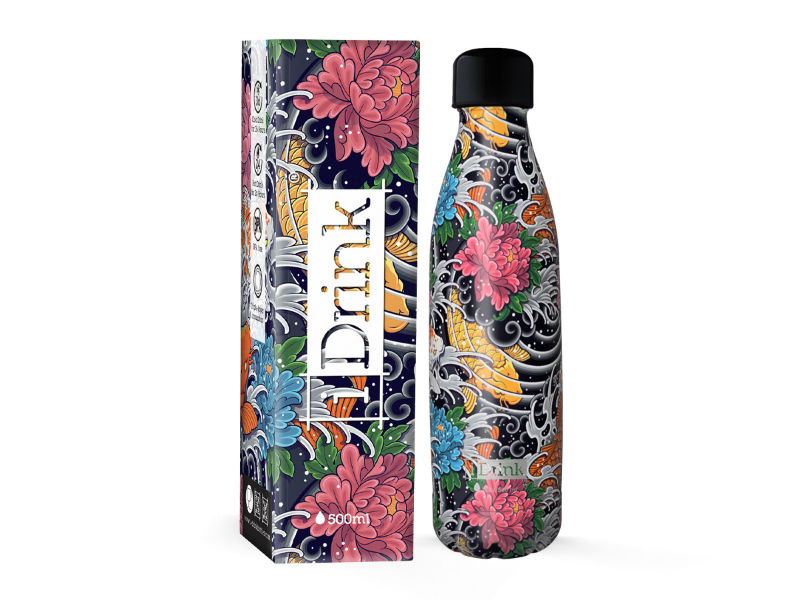 Image de  Bouteille thermique I-Drink 500 ml carpa koi 